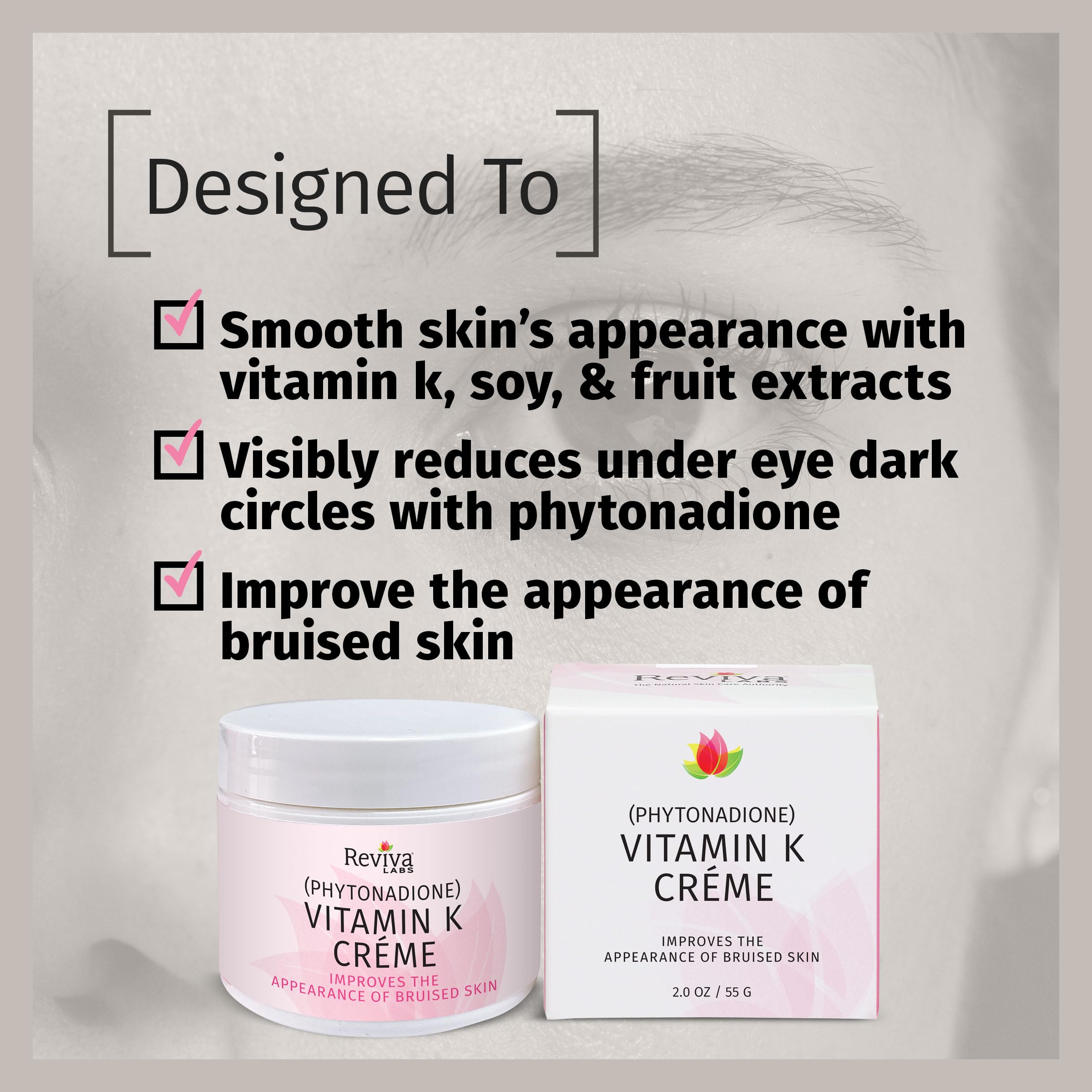 Amazon.com: Reviva Labs Vitamin K Crème for Bruising, Under-Eye